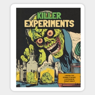 Killer Experiments – Vintage Comic Cover Parody Magnet
